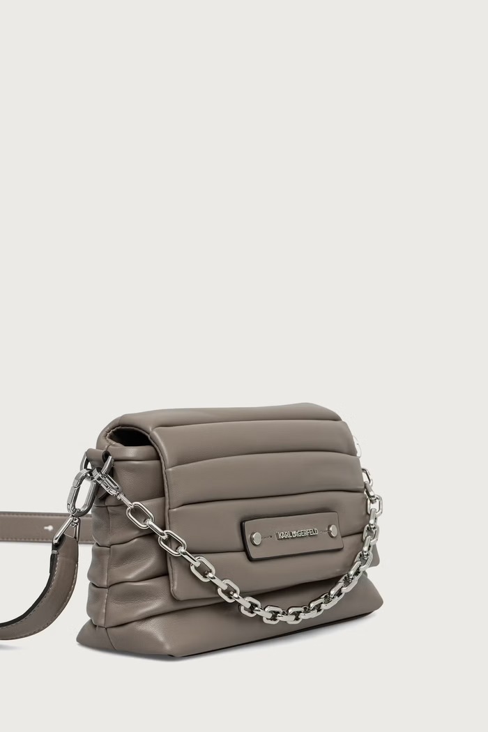 Karl Lagerfeld Torebka crossbody damska z imitacji skóry K/ESSENTIAL B4W30316 szary AW26
