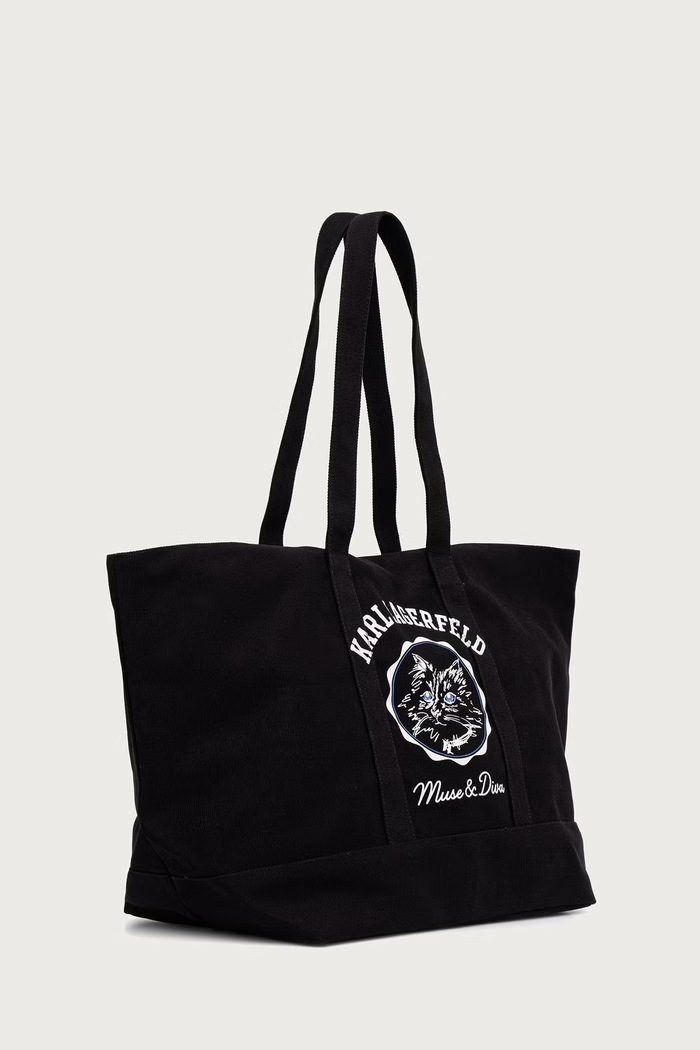 Karl Lagerfeld kabelka dámska bavlnená B4W50060 čierna AW26