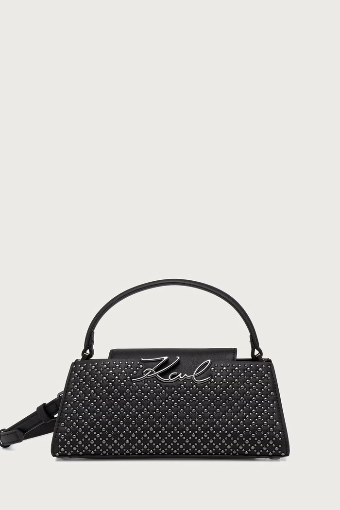 Karl Lagerfeld Crossbody torbica ženska usnjena K/SIGNATURE črna B4W30338
