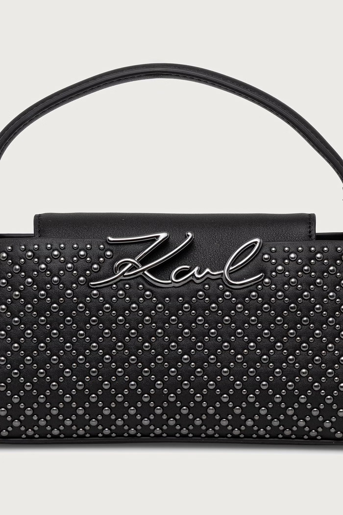 Crossbody torbica ženska usnjena K/SIGNATURE Karl Lagerfeld B4W30338 črna