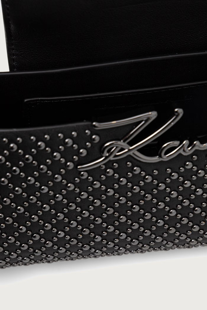 Crossbody torbica ženska usnjena K/SIGNATURE Karl Lagerfeld črna B4W30338