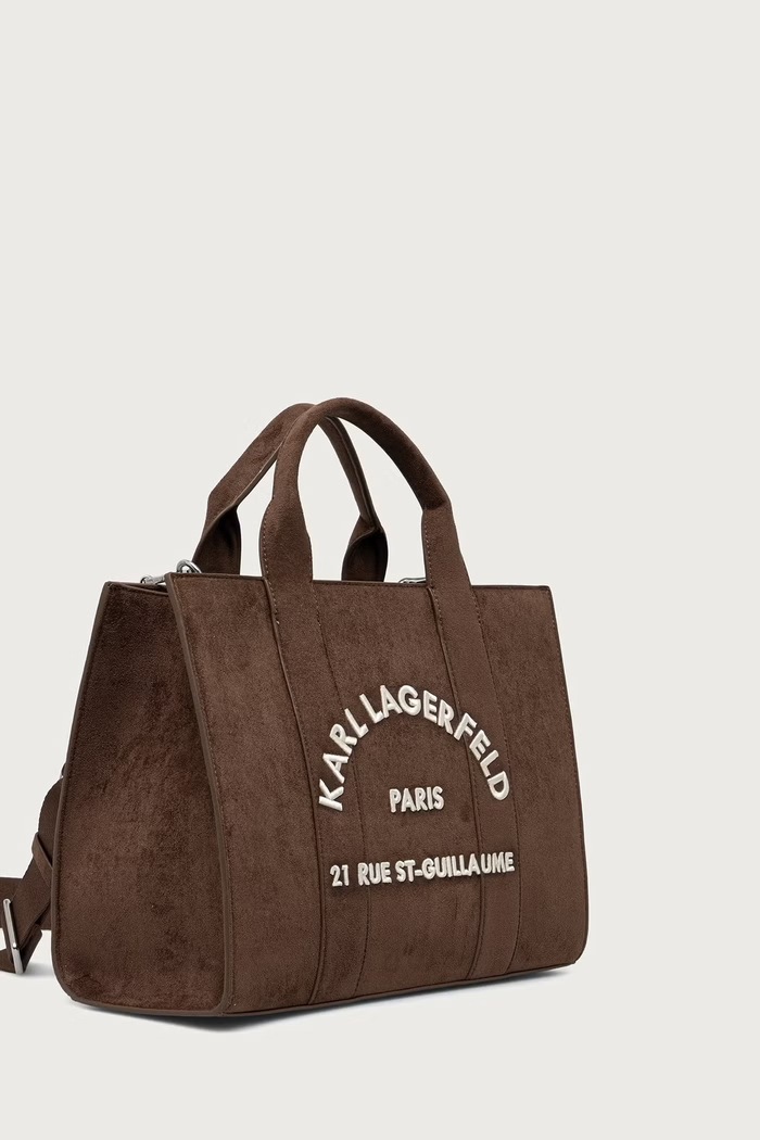 Karl Lagerfeld Shopper γυναικεία από απομίμιση σουέτ K/RSG B4W30373 καφέ AW26