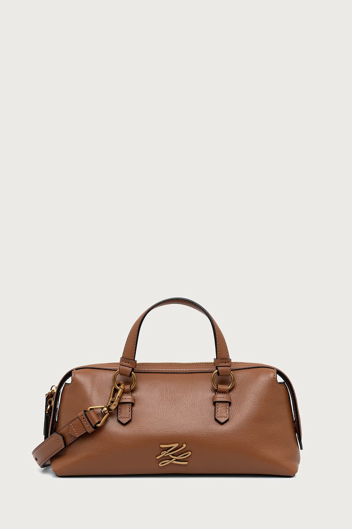 Karl Lagerfeld Torebka crossbody damska skórzana K/AUTOGRAPH brązowy B4W30206