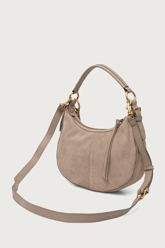 Akcesoria Marc O'Polo Torebka hobo damska zamszowa 5000013586 beżowy
