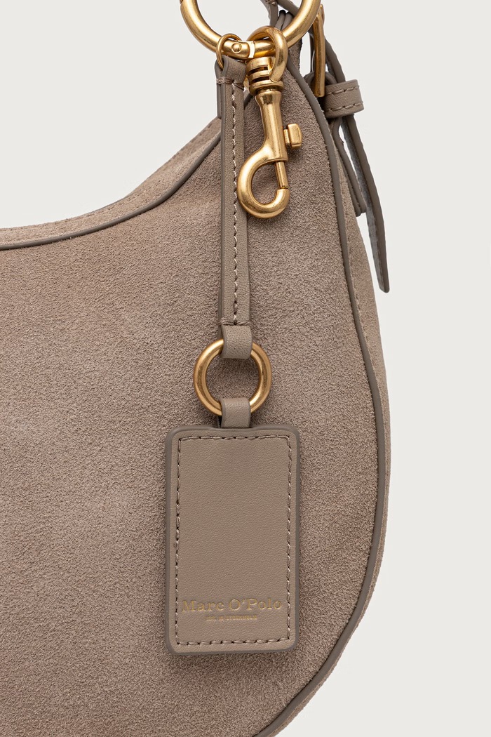 Torebka hobo damska zamszowa Marc O'Polo 5000013586 beżowy