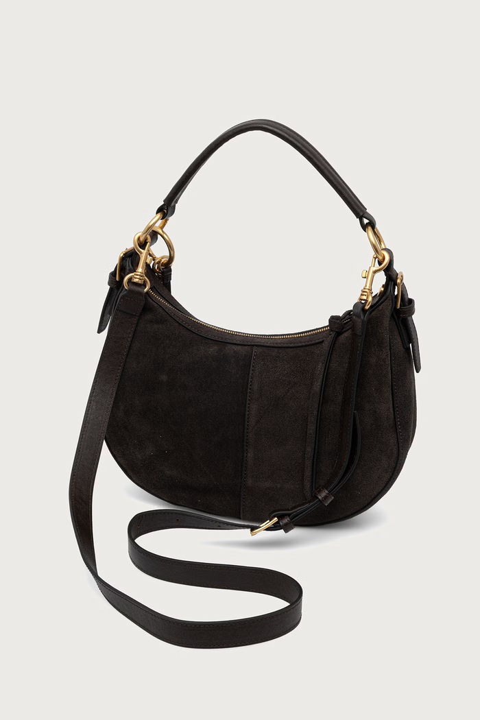 Akcesoria Marc O'Polo Torebka hobo damska zamszowa 5000013586 brązowy