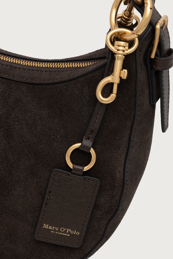 Torebka hobo damska zamszowa Marc O'Polo 5000013586 brązowy