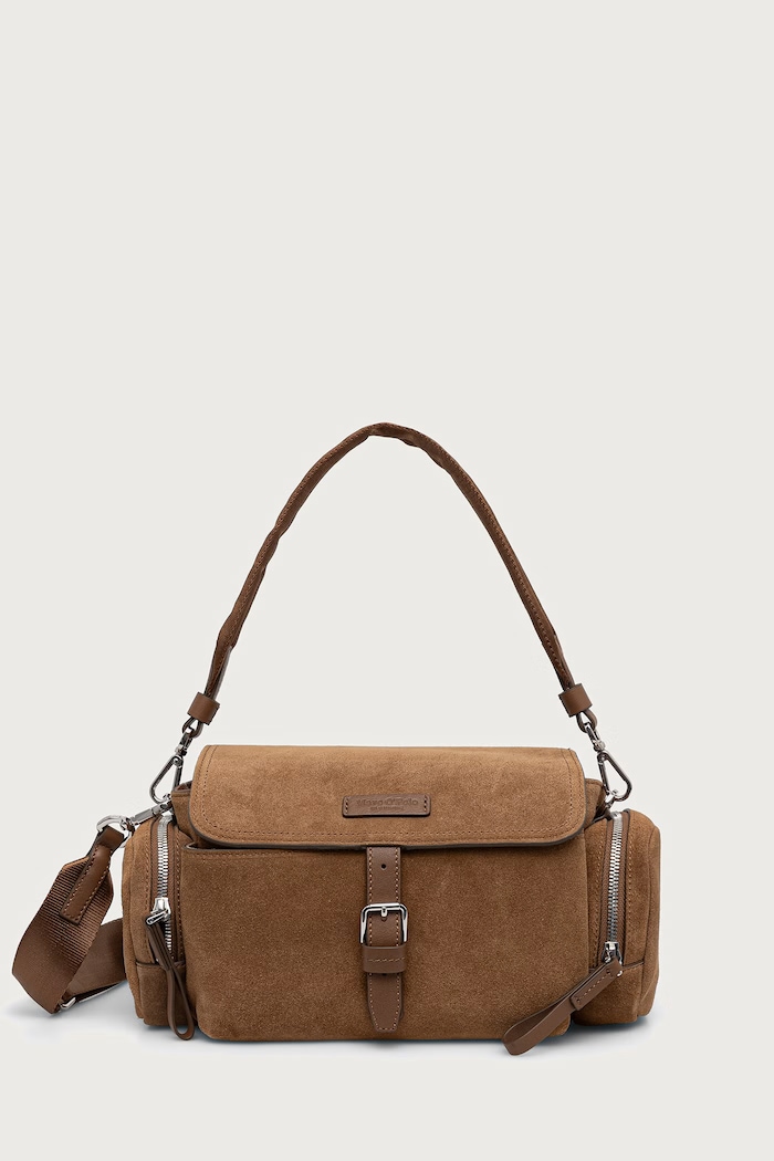 Marc O'Polo Torebka crossbody damska zamszowa brązowy 5000013569