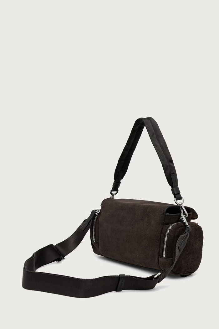 Akcesoria Marc O'Polo Torebka crossbody damska zamszowa 5000013569 brązowy