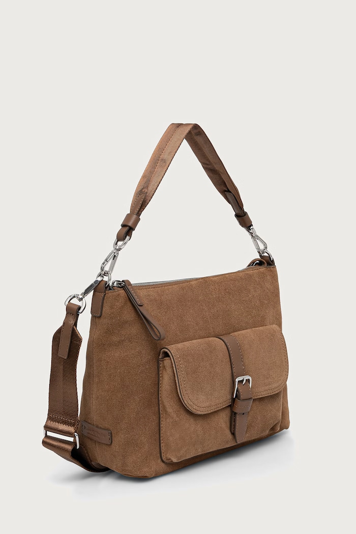 Marc O'Polo Torebka crossbody damska zamszowa 5000013568 brązowy AW26