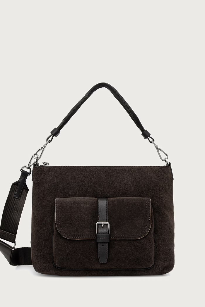 Marc O'Polo Torebka crossbody damska zamszowa brązowy 5000013568