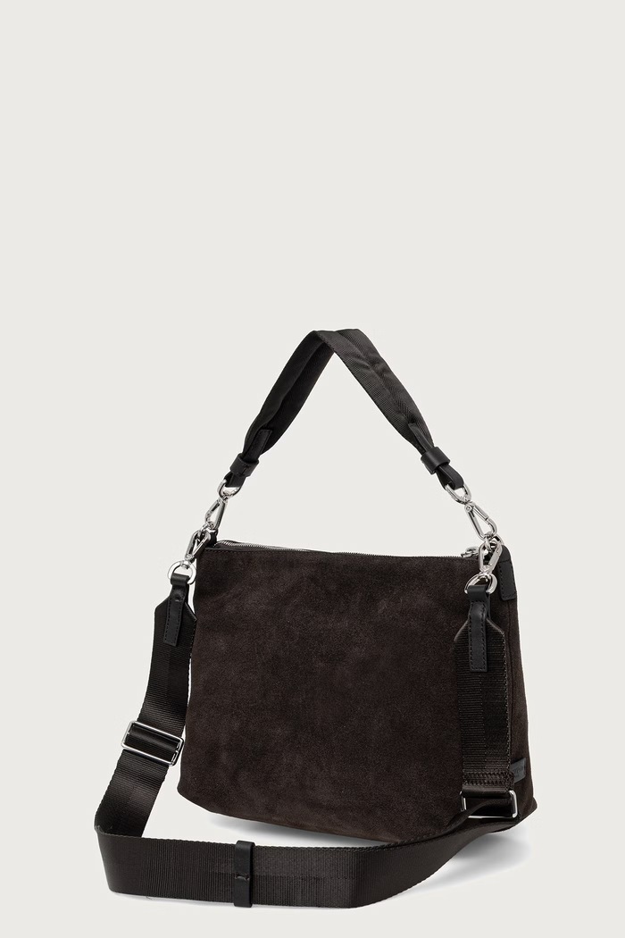 Akcesoria Marc O'Polo Torebka crossbody damska zamszowa 5000013568 brązowy