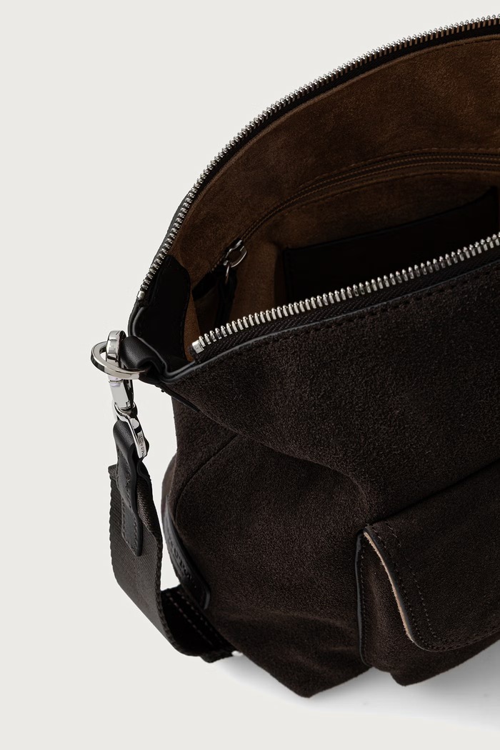 Torebka crossbody damska zamszowa Marc O'Polo brązowy 5000013568