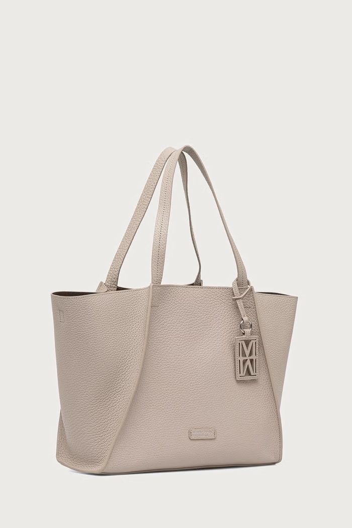 Marc O'Polo Torebka shopper damska skórzana 5000013492 beżowy AW26