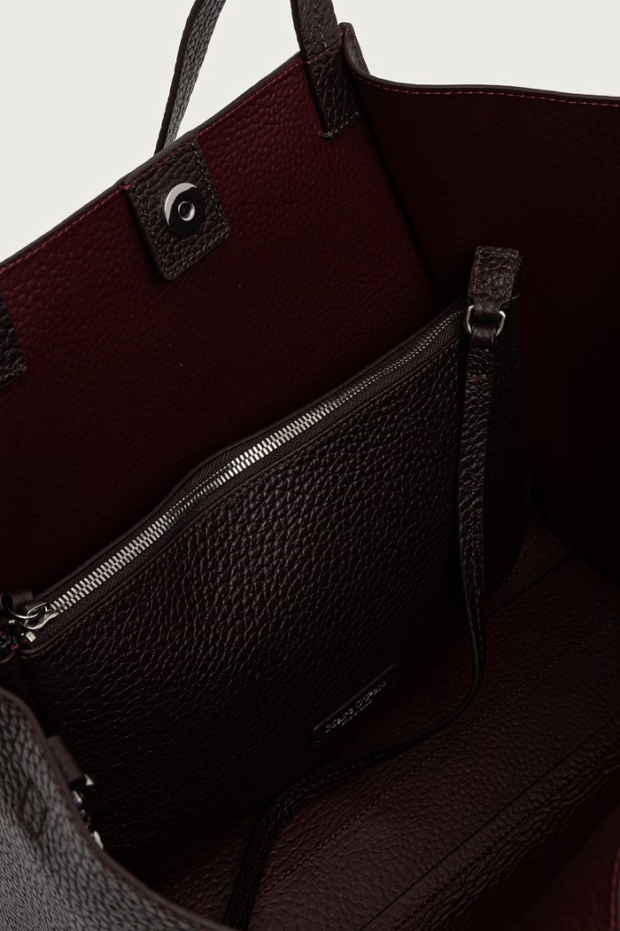 Torebka shopper damska skórzana Marc O'Polo bordowy 5000013492