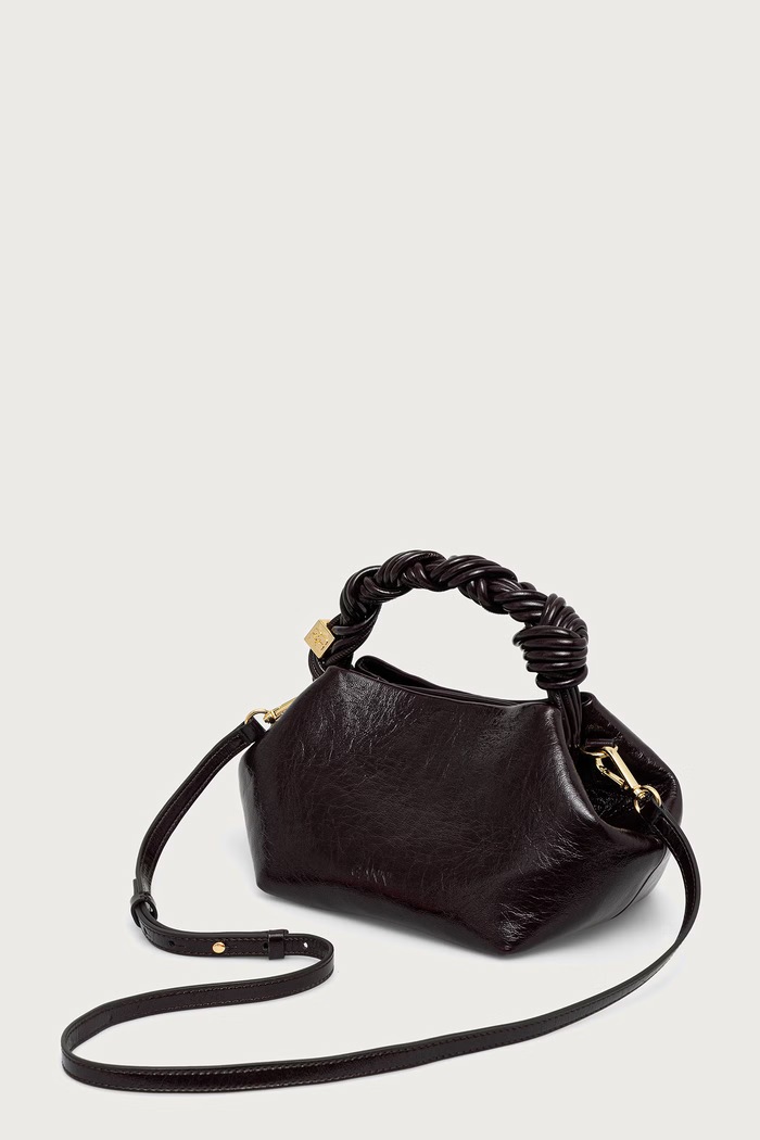 Akcesoria GANNI Bou Small Deep Shine torebka crossbody damska C2100076 brązowy
