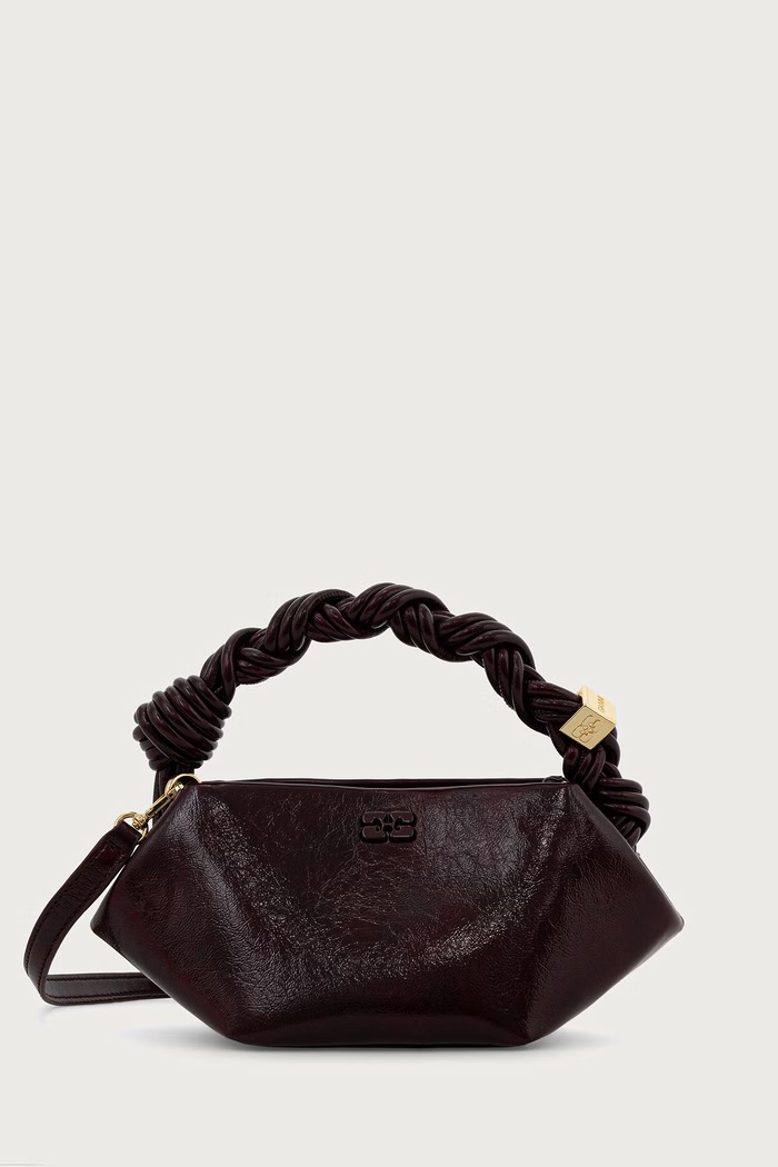 GANNI Bou Mini Deep Shine torebka crossbody damska bordowy C2100075