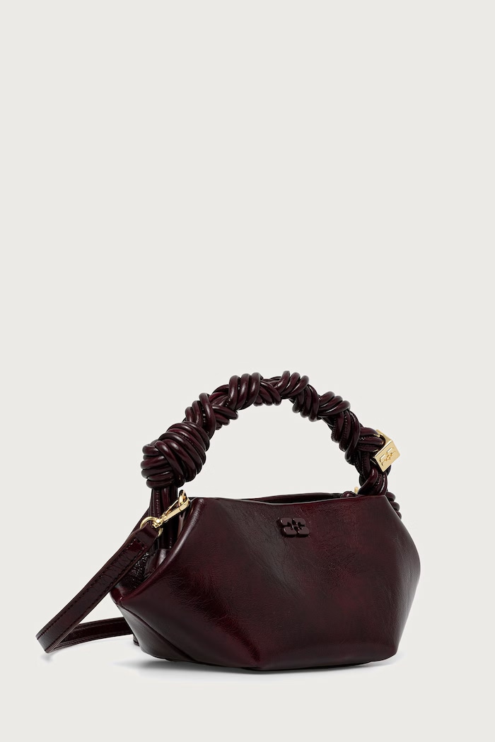 GANNI Bou Mini Deep Shine torebka crossbody damska C2100075 bordowy AW26