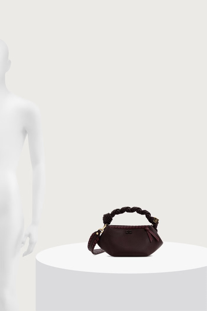 GANNI Bou Mini Tressé torebka crossbody damska z imitacji skóry C2100038