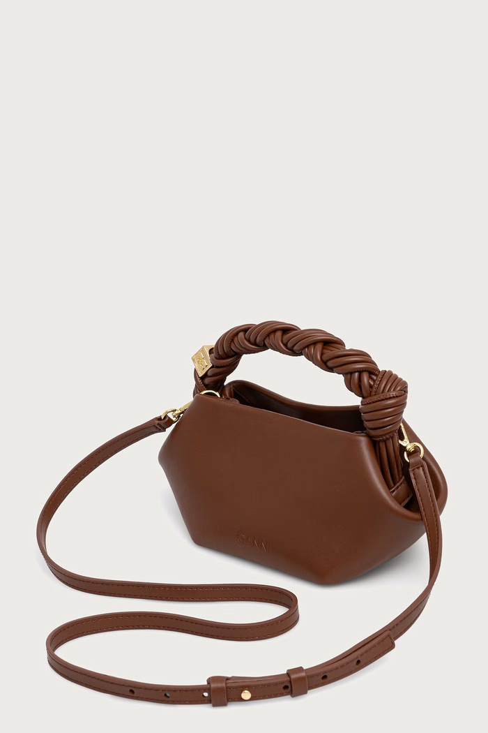 Akcesoria GANNI Bou Mini Butter torebka crossbody damska C2100035 brązowy