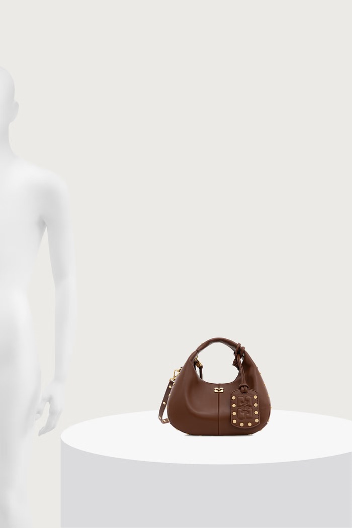 GANNI Hobo Mini Studs torebka crossbody damska z imitacji skóry C1040032