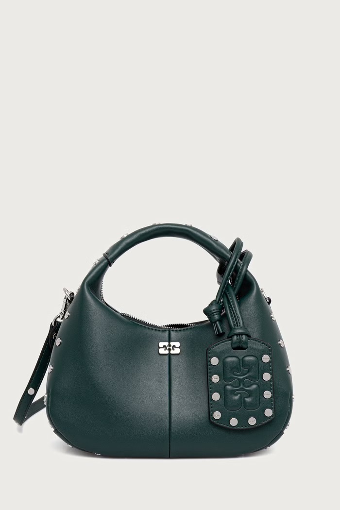 GANNI Hobo Mini Studs torebka damska zielony C1040031