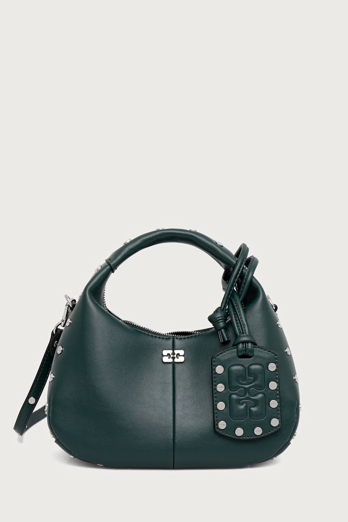 GANNI Hobo Mini Studs torebka damska zielony C1040031