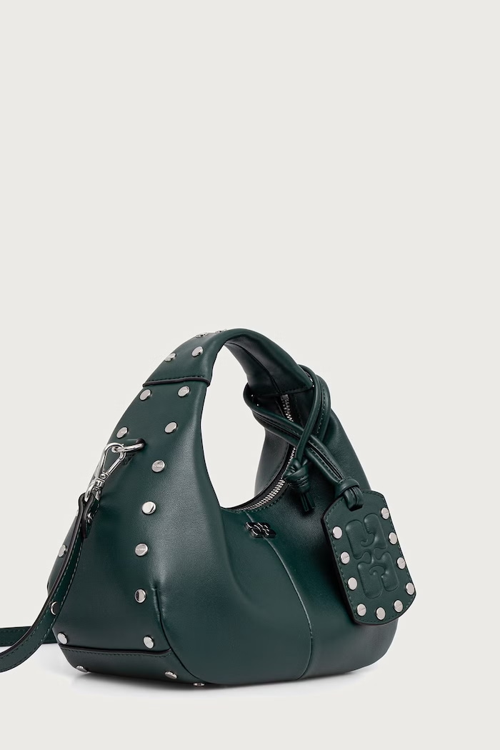 GANNI Hobo Mini Studs torebka damska C1040031 zielony AW26