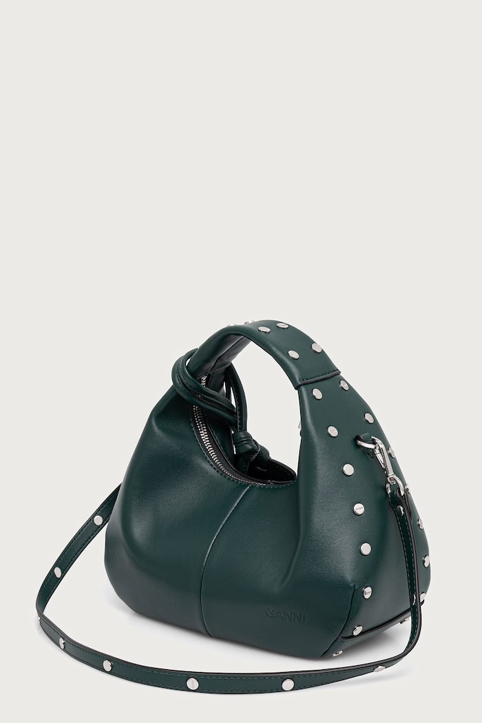 Akcesoria GANNI Hobo Mini Studs torebka damska C1040031 zielony