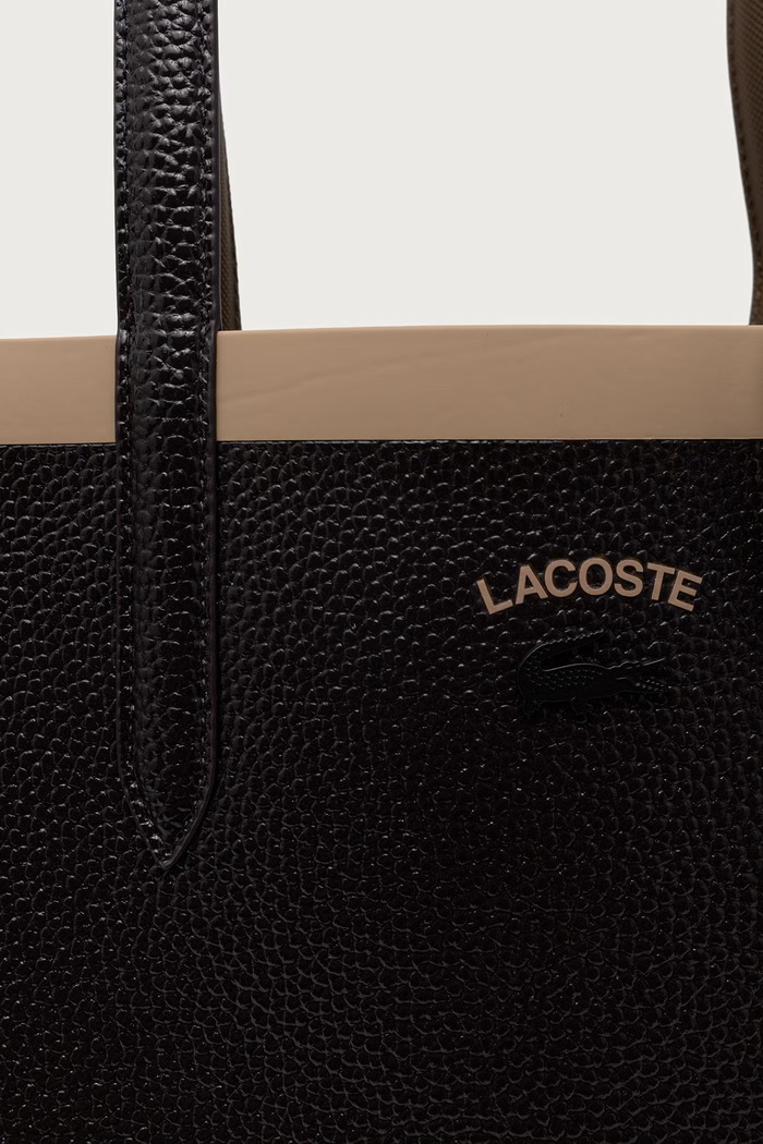 Torebka dwustronna damska z imitacji skóry Lacoste NF5499AS brązowy