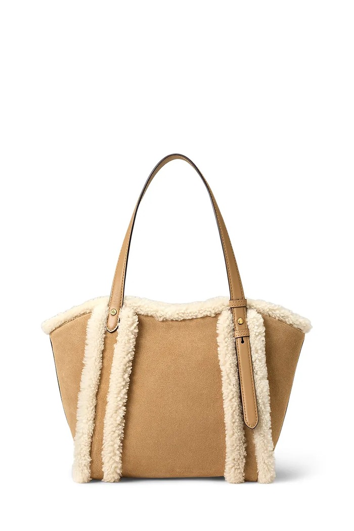 Lauren Ralph Lauren Torebka tote damska zamszowa 431P18713 brązowy AW26