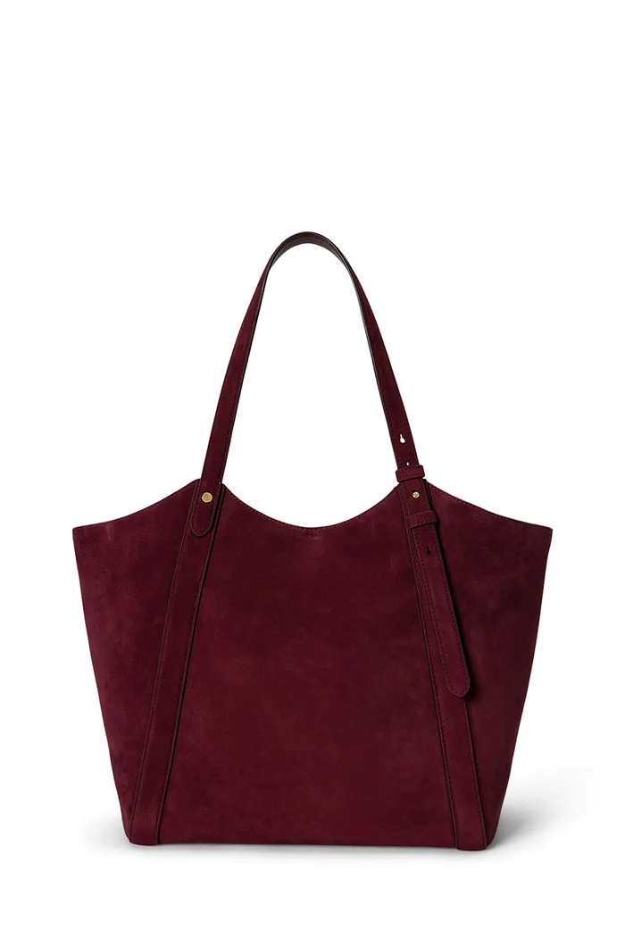 Lauren Ralph Lauren Torebka tote damska skórzana 431P18710 bordowy AW26