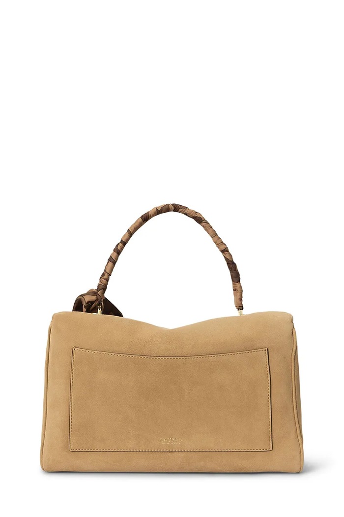 Lauren Ralph Lauren Torebka shopper damska zamszowa 431P18402 beżowy AW26