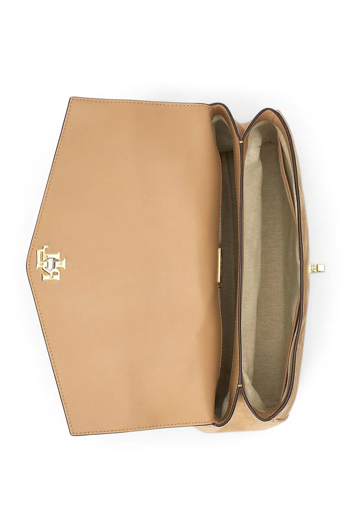 Torebka shopper damska zamszowa Lauren Ralph Lauren 431P18402 beżowy