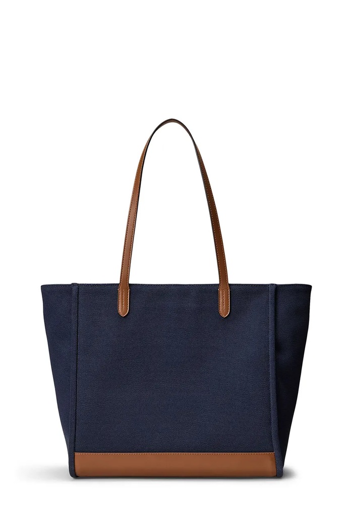 Lauren Ralph Lauren Torebka tote damska bawełniana 431P18735 granatowy AW26