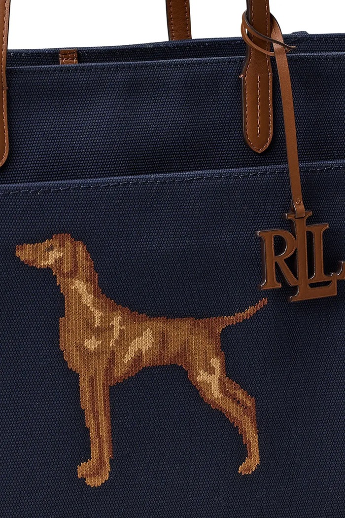Torebka tote damska bawełniana Lauren Ralph Lauren granatowy 431P18735