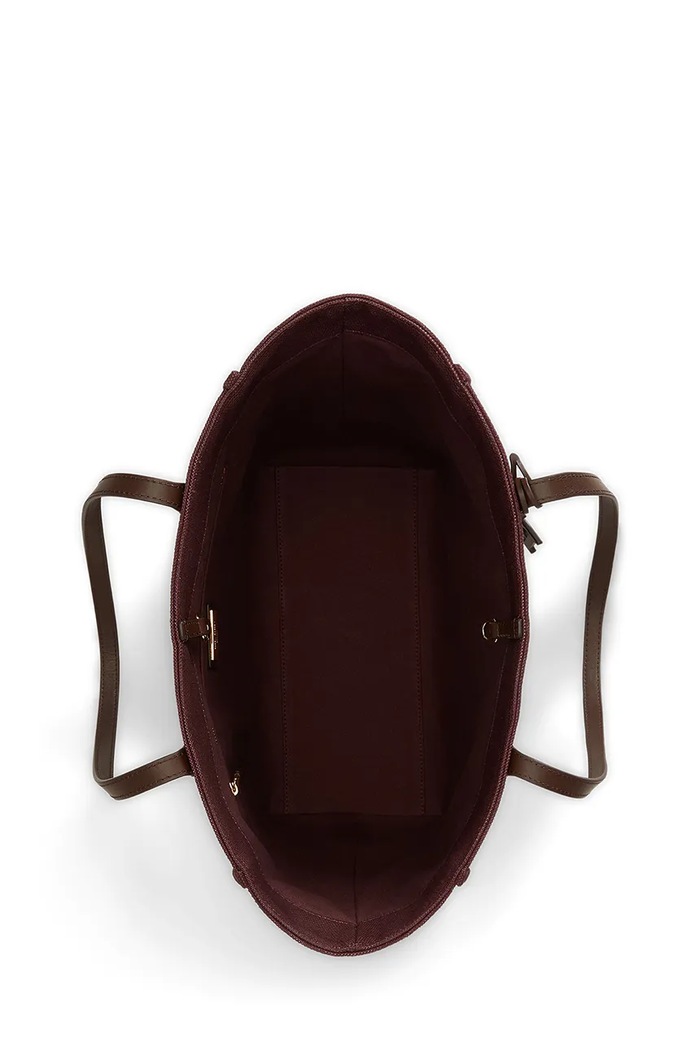 Torebka tote damska bawełniana Lauren Ralph Lauren 431P18735 bordowy