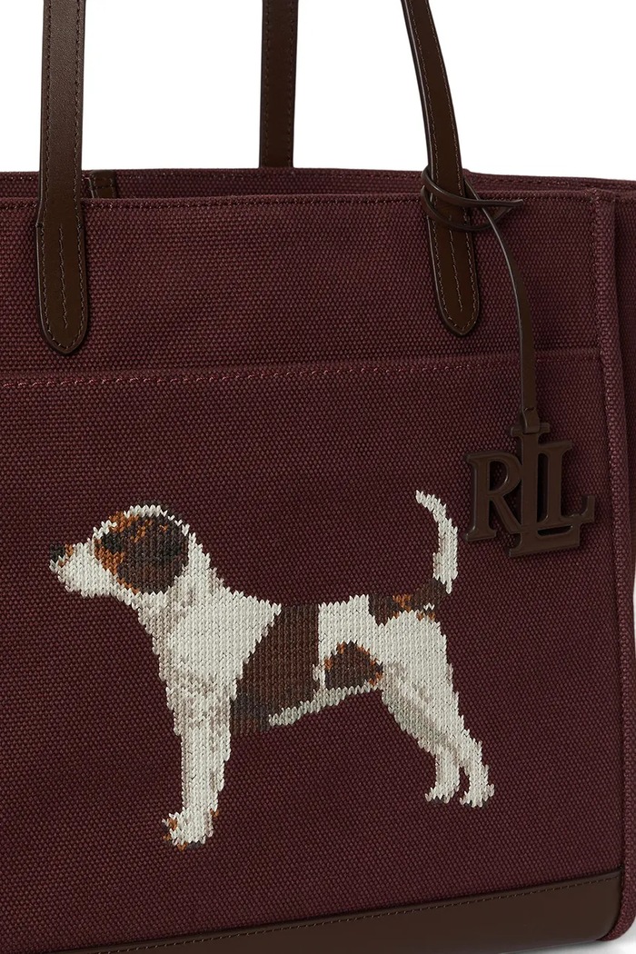 Torebka tote damska bawełniana Lauren Ralph Lauren bordowy 431P18735