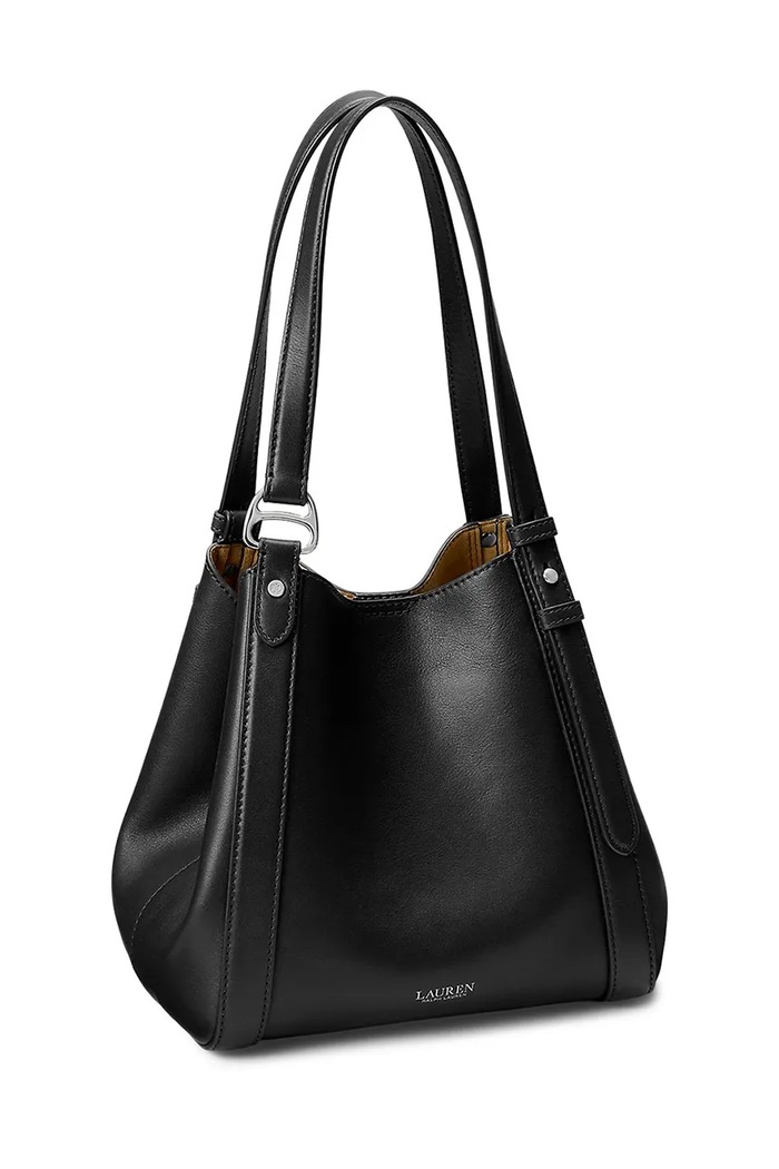 Akcesoria Lauren Ralph Lauren Torebka tote damska skórzana 431P18711 czarny