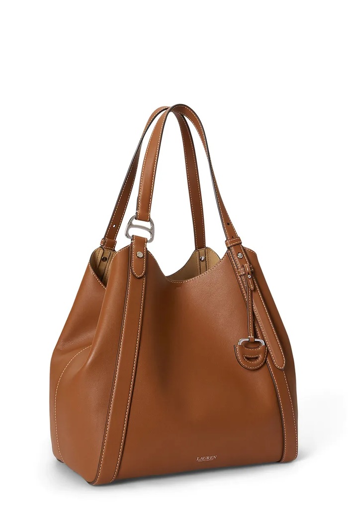 Akcesoria Lauren Ralph Lauren Torebka tote damska skórzana 431P18709 brązowy