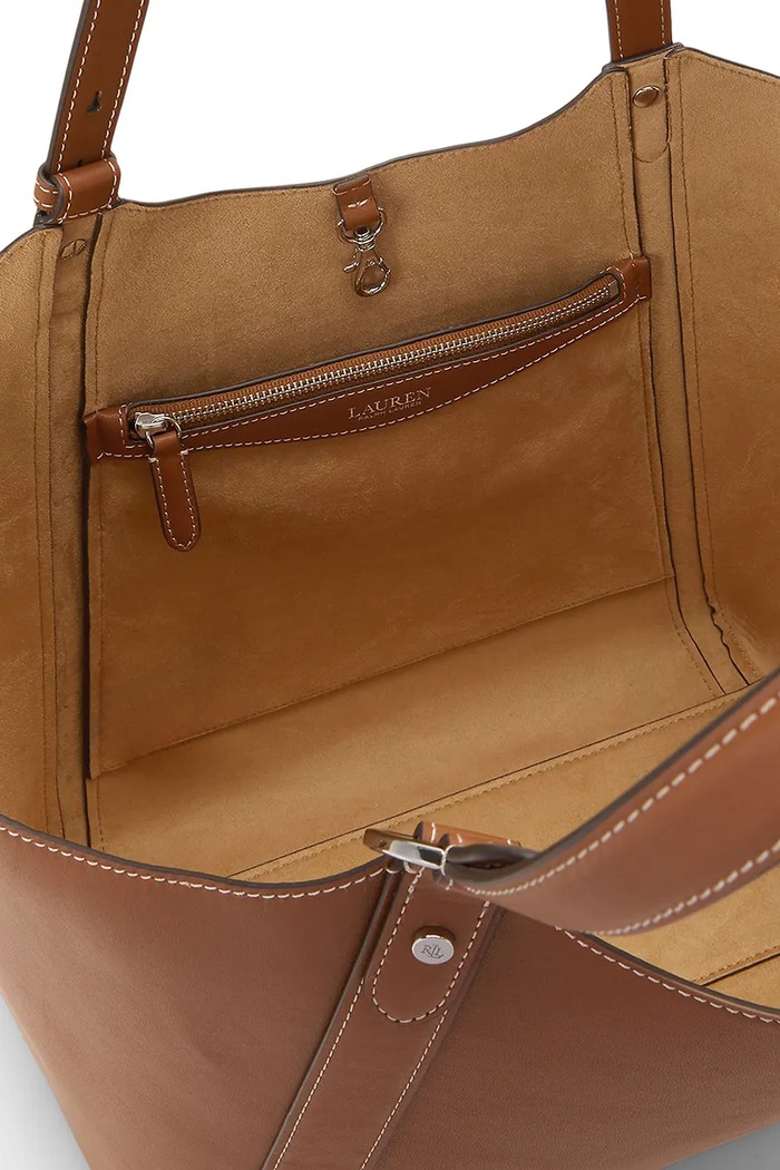 Torebka tote damska skórzana Lauren Ralph Lauren brązowy 431P18709