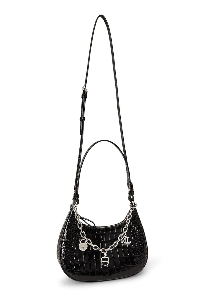 Akcesoria Lauren Ralph Lauren Torebka crossbody damska skórzana 431P18669 czarny
