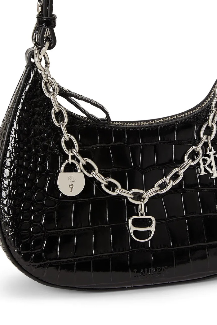 Torebka crossbody damska skórzana Lauren Ralph Lauren 431P18669 czarny