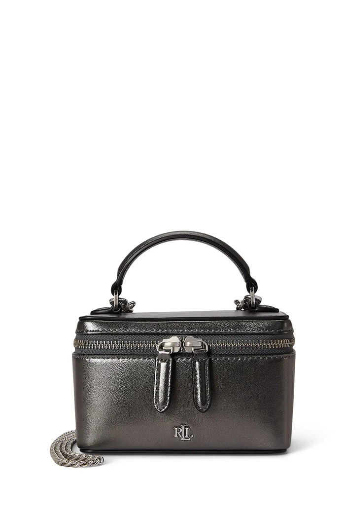 Lauren Ralph Lauren Torebka kuferek damska zamszowa czarny 431P18666