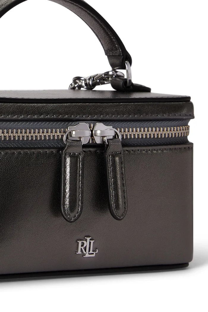 Torebka kuferek damska zamszowa Lauren Ralph Lauren 431P18666 czarny