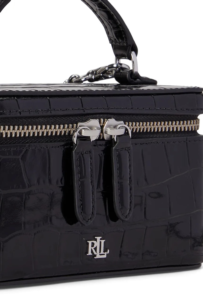 Torebka kuferek damska skórzana Lauren Ralph Lauren 431P18664 czarny