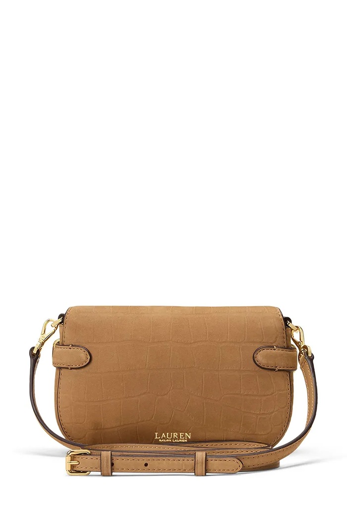 Lauren Ralph Lauren Torebka crossbody damska skórzana 431P18466 brązowy AW26