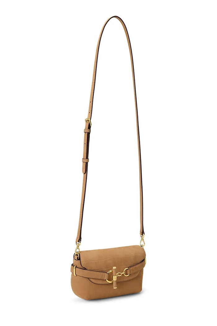 Akcesoria Lauren Ralph Lauren Torebka crossbody damska skórzana 431P18466 brązowy