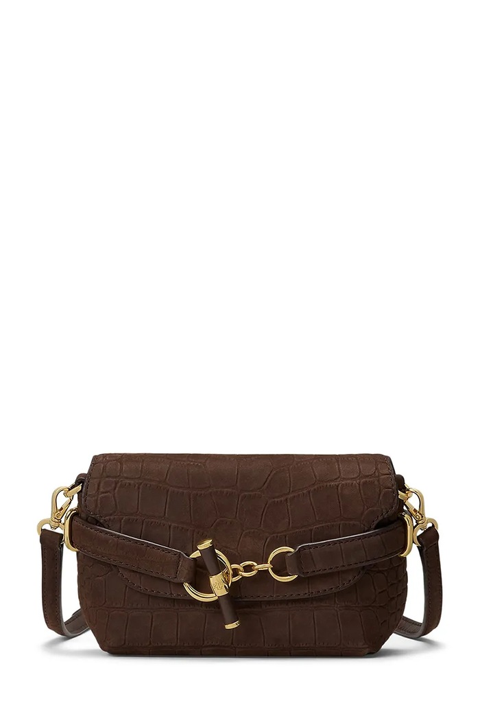 Lauren Ralph Lauren Torebka crossbody damska skórzana brązowy 431P18466