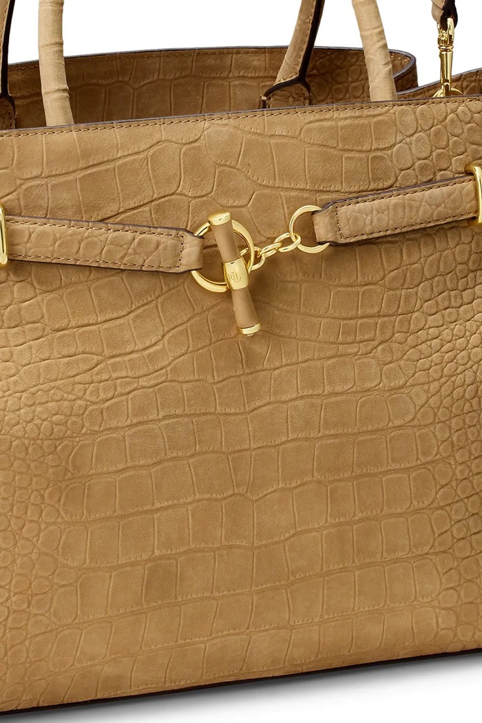 Torebka tote damska skórzana Lauren Ralph Lauren 431P18464 brązowy